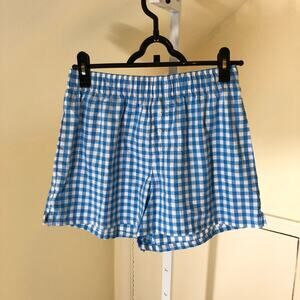 Colsie NWT Women's Blue Gingham Boxer Shorts Pajama Shorts Size S